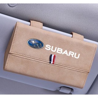 โลโก้ Subaru รถ แว่นกันแดด วัสดุ Alcantara พลิกแว่นตา เคสภายใน ที่บังแดด ที่ใส่นามบัตร / กล่องเก็บการ์ด