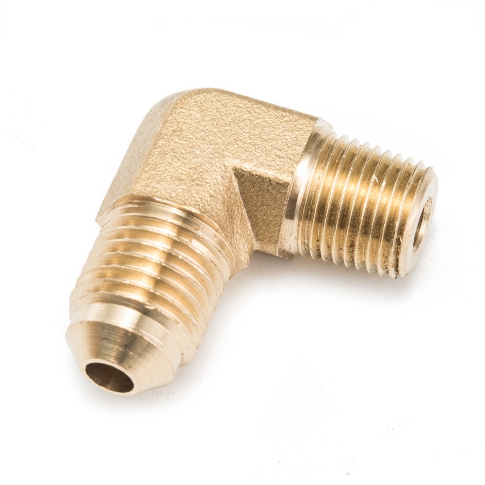 อะแดปเตอร์เบรกทองเหลือง 1/8 NPT เป็น AN4 -4 90 องศา สําหรับเทอร์โบ น้ํามัน