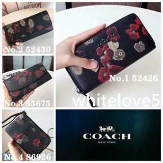 ACCORDION ZIP WALLET IN FLORAL F52426 F52430 F55675 F86926 แท้ กระเป๋าสตางค์ COAC H กระเป๋าสตางค์ใบยาว ผู้หญิง