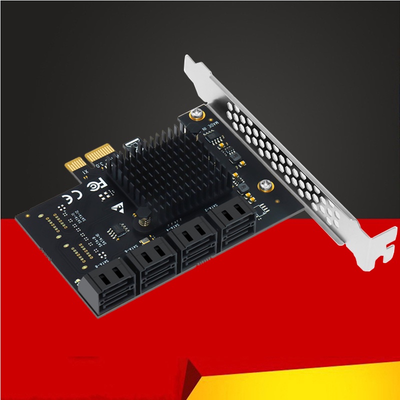 PCIe เป็นการ์ดขยาย SATA 8 พอร์ต SATA Multiplier PCI Express X1 Controller SATA 3 HDD SSD อะแดปเตอร์ 
