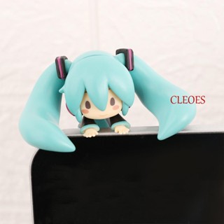 Cleoes โมเดลฟิกเกอร์ อนิเมะ Hatsune Miku Miniatures Q version Miku สําหรับตกแต่งโต๊ะ