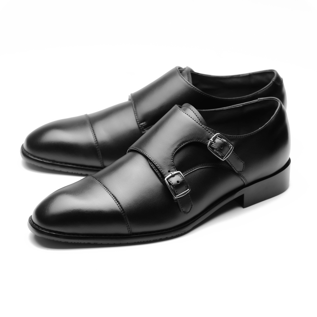 Double Monk Strap 165 GRACE SAIGON 2 Zipper Leather Office Shoes