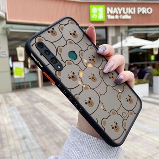 สําหรับ Huawei Y8P P Smart S เคส การ์ตูน หมี น่ารัก บาง ด้านข้าง สี่เหลี่ยม ขอบ ดีไซน์ใหม่ กันกระแทก ฝ้า ใส เคสโทรศัพท์แข็ง