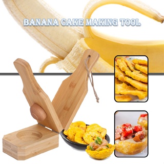 Wooden Tostonera Plantain Press Banana Smasher Maker for Fried Plantains Chips