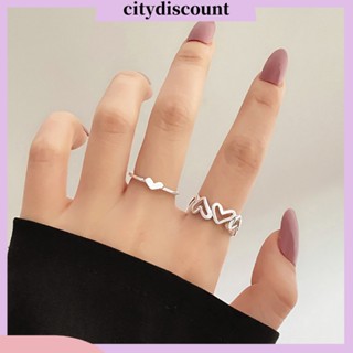 &lt;citydiscount&gt; ชุดวงกลมนิ้วมือ สีพื้น สไตล์โรแมนติก ของขวัญสําหรับผู้หญิง 1 คู่