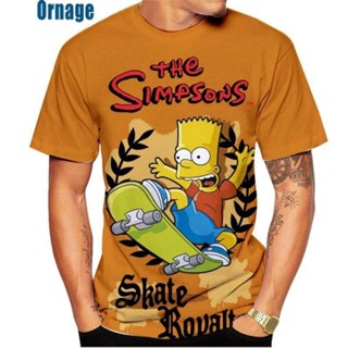 เสื้อยืดลําลอง แขนสั้น พิมพ์ลายการ์ตูน Simpson 3D สไตล์ฮาราจูกุ ตลก แฟชั่นฤดูร้อน สําหรับผู้ชาย 2XS-6XL 2023