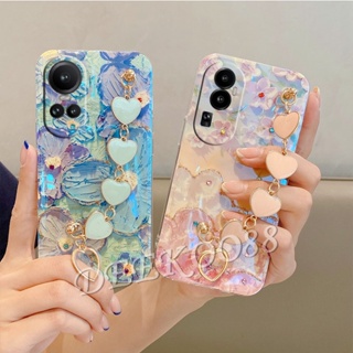 ใหม่ เคสโทรศัพท์มือถือนิ่ม ลายดอกไม้น่ารัก พร้อมสายคล้องมือ สําหรับ OPPO Reno10 Pro+ Pro Plus 5G 4G Reno 10 10Pro Reno10Pro+ 2023