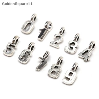 Goldensquare จี้ตัวเลขอาหรับ โลหะผสม สําหรับทําเครื่องประดับ DIY 10 ชิ้น ต่อชุด