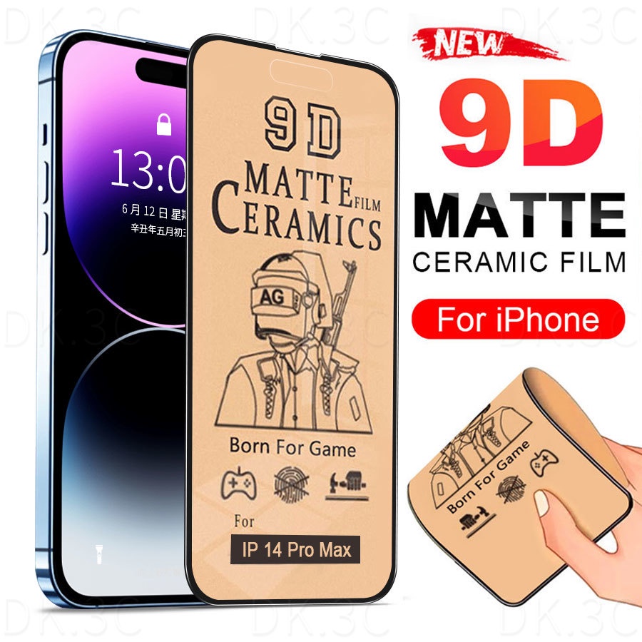 ฟิล์มเซรามิค เนื้อแมตต์ ป้องกันรอยนิ้วมือ ป้องกันหน้าจอ สําหรับ iPhone 11 12 13 14 Pro Max Mini X XS Max XR 6 6S 7 8 14 Plus SE 2022