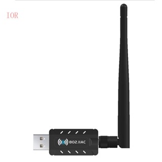 Ior อะแดปเตอร์แลนไร้สาย USB 2 4 5 8Ghz WiFi Dongle 1200Mbps