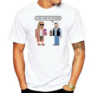 เสื้อยืดลําลอง แขนสั้น พิมพ์ลาย Boardrippaz The Big Lebowski 8 Bit Pixel สไตล์เรโทร สําหรับผู้ชาย