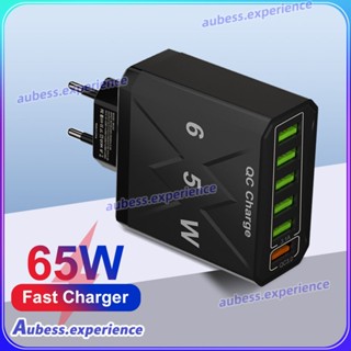 65w 6usb Qc3.0 เครื่องชาร์จโทรศัพท์มือถือปลั๊กชาร์จเร็ว Uk/us/uk เครื่องชาร์จผู้เชี่ยวชาญ