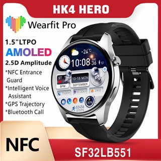 ใหม่ HK4 Hero นาฬิกาข้อมือสมาร์ทวอทช์ เชื่อมต่อบลูทูธ หน้าจอ AMOLED วัดอัตราการรีเฟรชสูง แอนดรอยด์ IOS NFC เหมาะกับเล่นกีฬา สําหรับผู้ชาย 2023