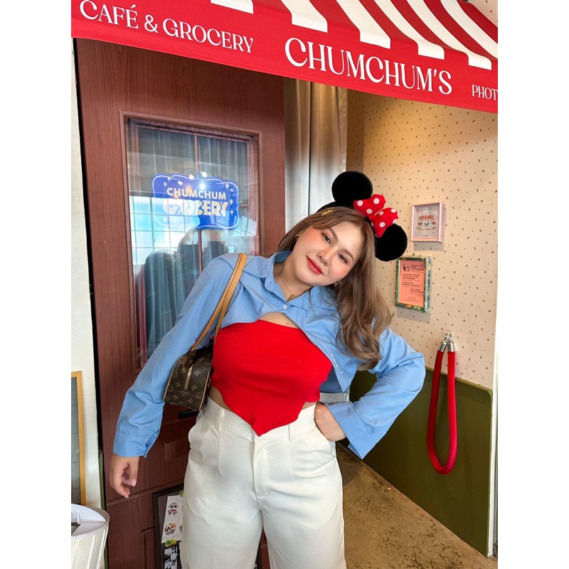 50-50 Shirt 💘 (เฉพาะเชิ้ต)แบบครึ่งตัว ปัก merry house - merrychubbyhouse - รูปที่ 4