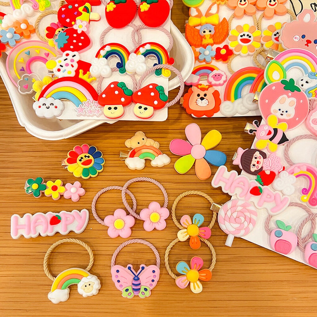 บ้านพลู ยางรัดผม + กิ๊บติดผม สีสดใส น่ารัก กิ๊บเด็ก