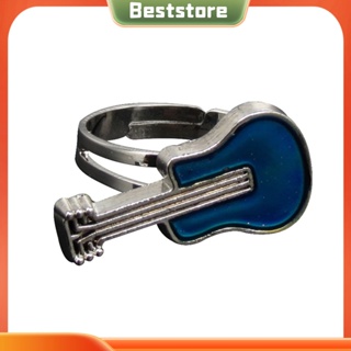 Beststore|  เครื่องประดับ แหวนเปิด เปลี่ยนสีตามอุณหภูมิ รูปกีตาร์ สร้างสรรค์ สําหรับผู้หญิง