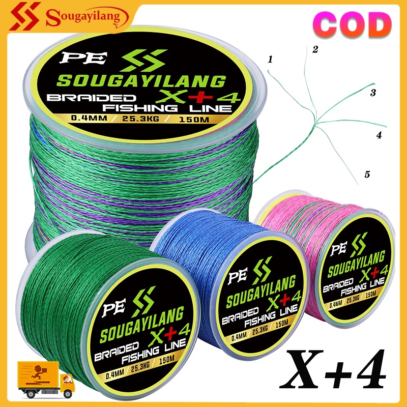 Sougayilang 150M PE สายการประมงสายถักทนต่อการขัดถูที่แข็งแกร่งสำหรับเบส