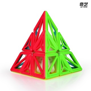 Qiyi Cube DNA 3x3 Cube Hollow Creative Pyraminx ของเล่นเพื่อการศึกษาสําหรับเด็ก