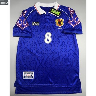 (bozi) เสื้อบอล ย้อนยุค ทีมชาติ ญี่ปุ่น 1998 เหย้า ลายไฟ Retro Japan Home เบอร์ชื่อ 8 เรโทร คลาสสิค