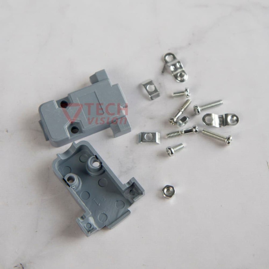DB9 9Pin 9 Pin ฝาครอบ DB Connector Connector ฝาครอบสีเทา