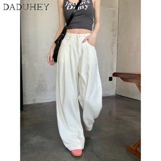 DaDuHey🎈 Korean Style Wide Leg Loose Sliding Wide Leg Jeans Womens Summer Niche High Waist Dropping Mop Pants