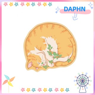 DAPHS แผ่นรองเมาส์เล่นเกม กันลื่น ลายการ์ตูนแมว สีส้ม ขนาด 11.8 X 7.5 นิ้ว สําหรับสํานักงาน