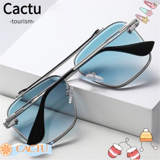 Cactu แว่นตากันแดด กรอบโลหะ แฟชั่นพังก์ UV400