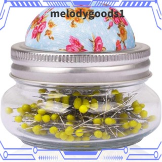 MELODYGOODS1 ขวดโหลแก้วใส ประดับมุก ทรงกลม สําหรับใส่เข็ม 200 ชิ้น