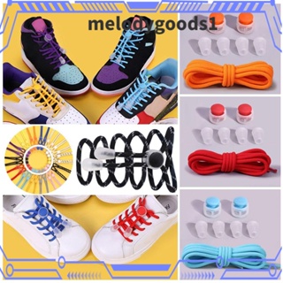 Melodygoods1 เชือกผูกรองเท้าผ้าใบลําลอง แบบยืดหยุ่น ไม่ผูกเชือกรองเท้า 1 คู่