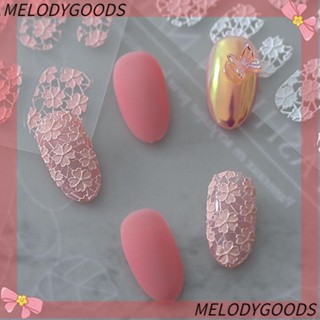 Melodg สติกเกอร์ติดเล็บ แฟชั่น สีชมพู สีขาว คุณภาพสูง DIY ออกแบบดี รูปลอก แต่งเล็บ