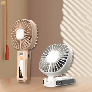 【VARSTR】Portable Fan Battery Powered Desktop Folding With Lights Handheld Mecha Fan