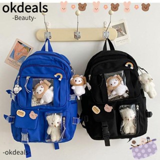 OKDEALS กระเป๋าเป้สะพายหลัง กระเป๋านักเรียน กันน้ํา จุของได้เยอะ สไตล์ญี่ปุ่น สําหรับนักเรียน