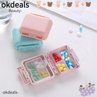 Okdeals กล่องใส่ยา 6 ช่อง หลอดข้าวสาลี พลาสติก แบบพกพา สําหรับเดินทาง