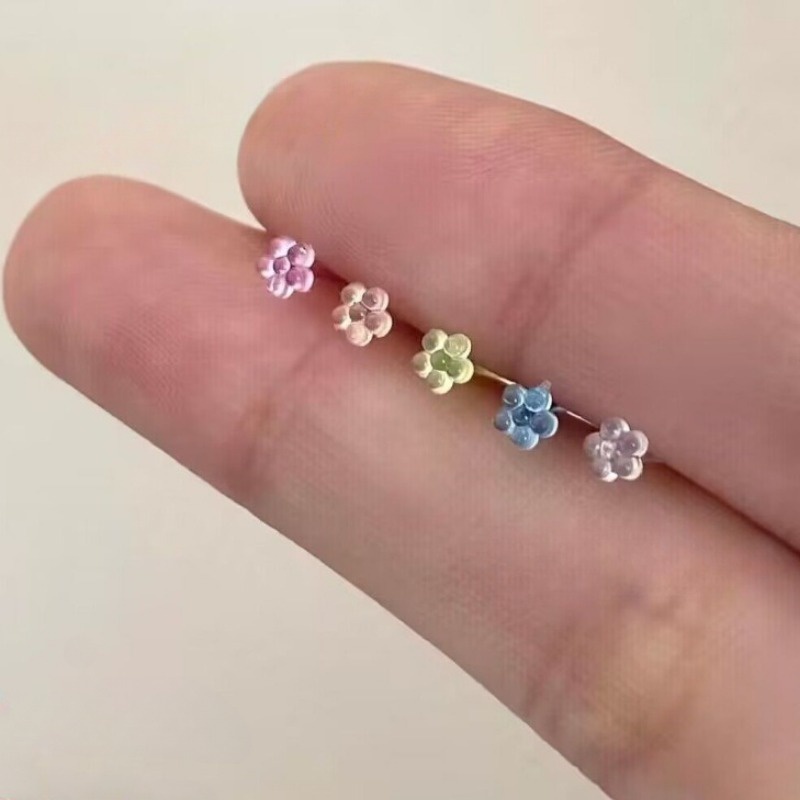 We Flower ชุดเครื่องประดับ ต่างหูสตั๊ด เรซิ่น รูปหมี ดอกไม้ หลากสี ขนาดเล็ก กันแพ้ แฟชั่นสําหรับผู้หญิง เด็ก 10 ชิ้น