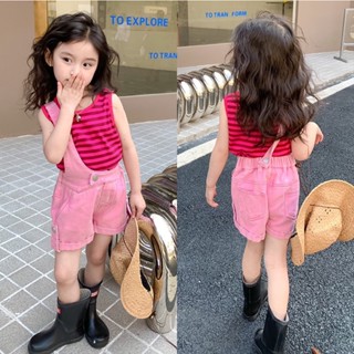 PRETTY BABY🧸พร้อมส่ง🧸เสื้อผ้าเด็ก ชุดแฟชั่นเด็ก กางเกงสายรัด ชุดเอี๊ยม เสื้อ＋กางเกง ชุดสำหรับเด็กผู้หญิง(844)