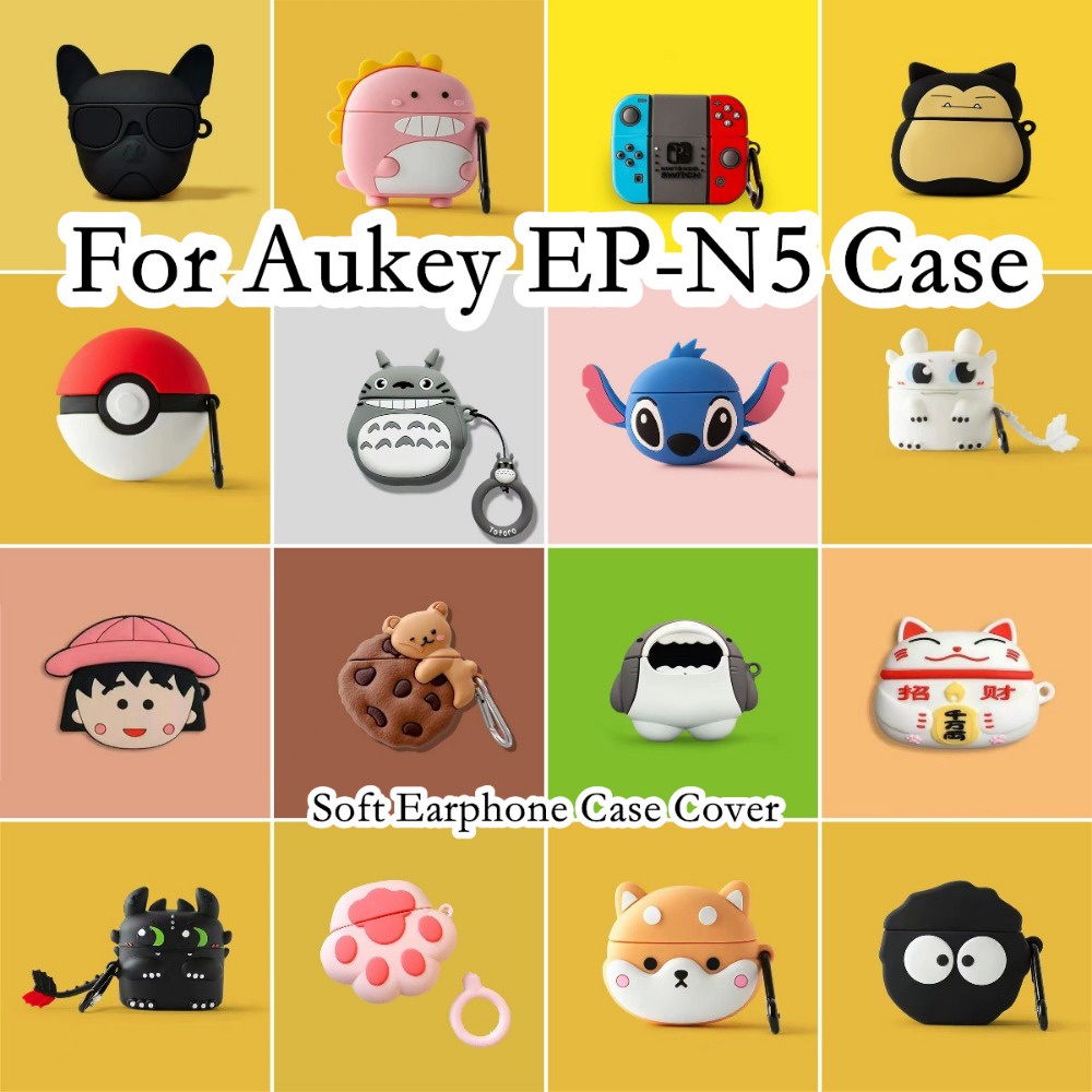 พร้อมส่ง!  เคสหูฟัง แบบนิ่ม กันกระแทก ลายการ์ตูน สําหรับ Aukey EP-N5 EP-N5