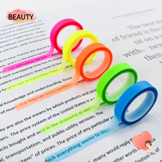 Beauty สติกเกอร์ฉลาก แบบใส เรืองแสง 5 ม้วน สําหรับเครื่องเขียน ของขวัญ 5 ม้วน