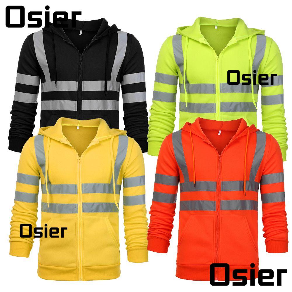 Osier เสื้อแจ็กเก็ต เสื้อฮู้ดดี้ ผ้าฟลีซ แบบสวมหัว สะท้อนแสง Hi Viz Vis M-4XL หลากสี