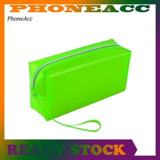 Phoneacc กระเป๋าดินสอ PVC สีพื้น ความจุขนาดใหญ่ เครื่องเขียน