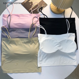 [springevenwell] เสื้อสายเดี่ยว แขนกุด ผ้าเรยอน ระบายอากาศ สีพื้น ฤดูร้อน สําหรับผู้หญิง