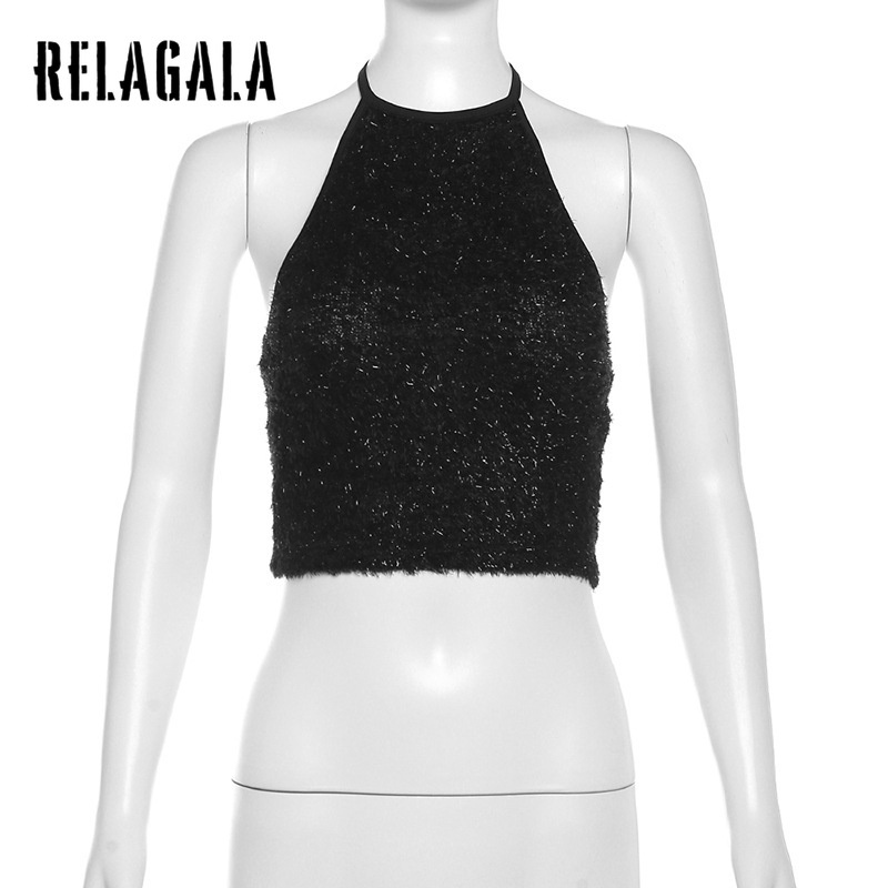 RelaGala Womens New Street Fashion Casual Neck Halter Slim สีทึบอเนกประสงค์แขนกุด Crop Top ราคา ถูกที่สุด ดีลบีเคเค แกลเลอรีภาพที่ 6