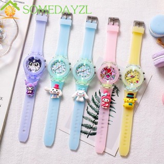 Somedayzl นาฬิกาข้อมือดิจิทัล เรืองแสง ลายการ์ตูน Mymelody KT Cat Cinnamoroll สายซิลิโคน สําหรับนักเรียน