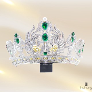 มงกุฎมงกุฎคริสตัล ประดับเพทาย ขนาดใหญ่ สีม่วง สําหรับเจ้าสาว