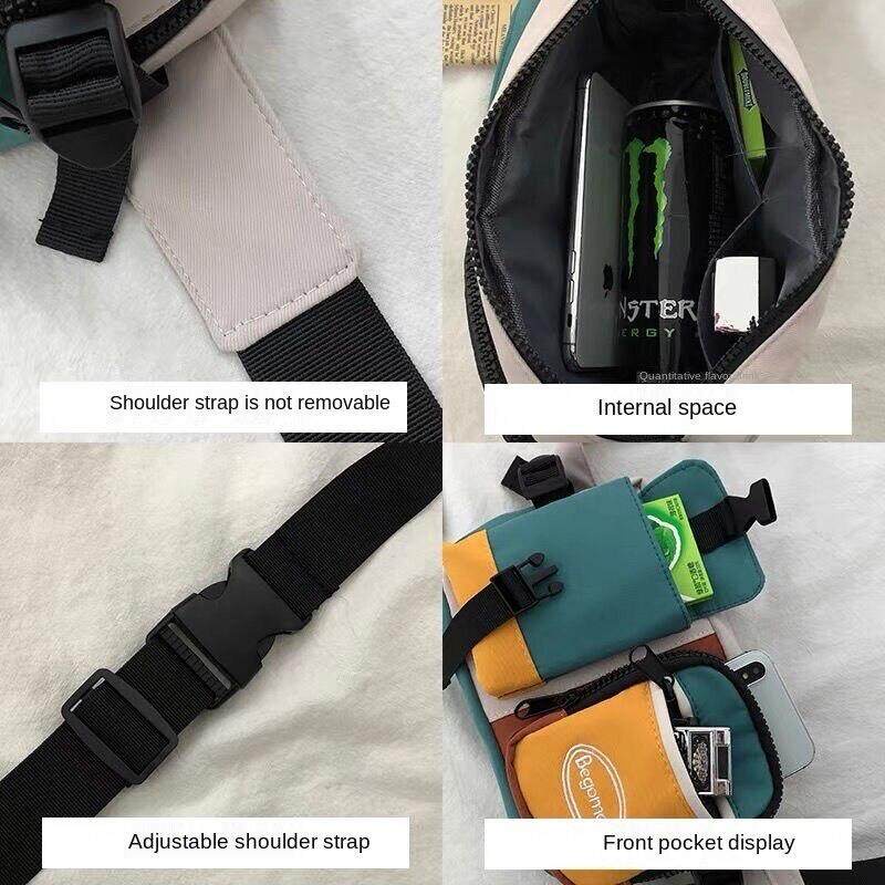 กระเป๋าคาดอก คาดเอว แฟชั่น ผ้าไนล่อน ป้ายโลโก้ปัก กระเป๋าคาดหน้าอกฮิปฮอป กระเป๋าคาดอก เทรนด์ญี่ปุ่น ฮิปฮอป - รูปที่ 6