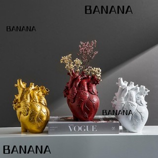 Banana1 แจกันดอกไม้เรซิ่น รูปหัวใจ หลายซ็อกเก็ต สีขาว ทอง แดง สําหรับวันวาเลนไทน์