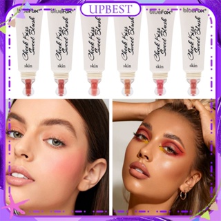 ♕ Blue Fox Monochrome Liquid Blush Matte Fine Flash Peach Pink Rouge Smooth High Color Rendering Pigment Waterproof Stage Face Makeup 6 Colors UPBEST