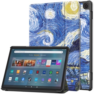 เคสแท็บเล็ตหนังแข็ง แบบฝาพับแม่เหล็ก พับได้ สีพื้น สําหรับ Amazon Fire Max 11 นิ้ว