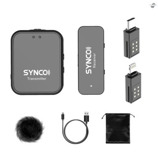 {fly} Synco G1TL ระบบไมโครโฟนไร้สาย 2.4G พร้อมตัวรับส่งสัญญาณไมโครโฟน แบบคลิปหนีบ และตัวเชื่อมต่อ 2 ชิ้น ระยะส่งสัญญาณ 150 เมตร แบตเตอรี่ในตัว แบบเปลี่ยน สําหรับ iPad i