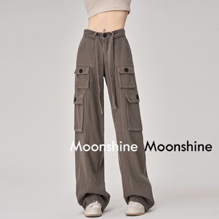 Moon  กางเกงขายาว คาร์โก้ กางเกง เชือกอเมริกันคลาสิค Cargo pants 2023 NEW 072805 รุ่นใหม่ Trendy High quality สบาย A93L4OX 36Z230909