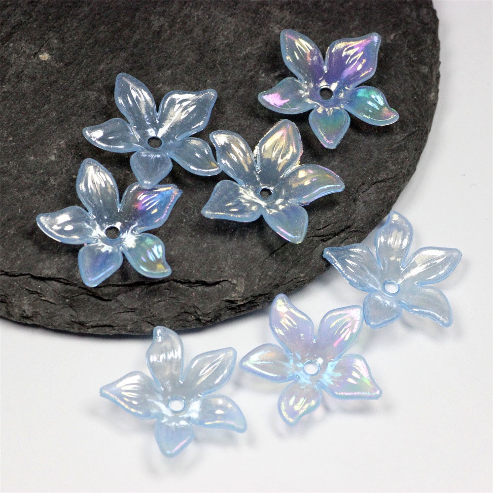 ลูกปัดไข่มุก อะคริลิค ลายดอกไม้ 22 มม. 50 ชิ้น สําหรับทําเครื่องประดับ ต่างหู DIY - รูปที่ 4